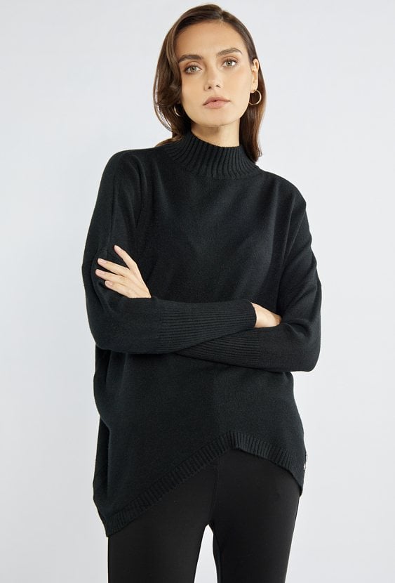 Asymetryczny sweter damski