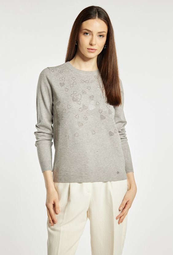 Sweter damski z serduszkami