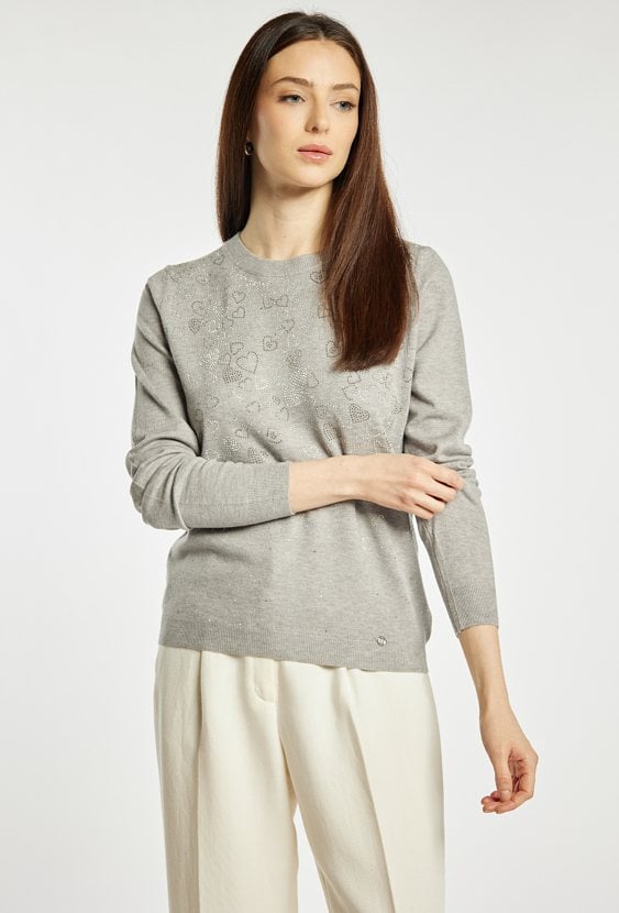 Sweter damski z serduszkami