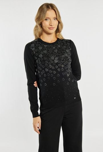 Sweter damski z serduszkami