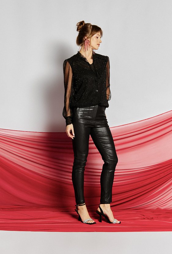 Połyskujące spodnie damskie