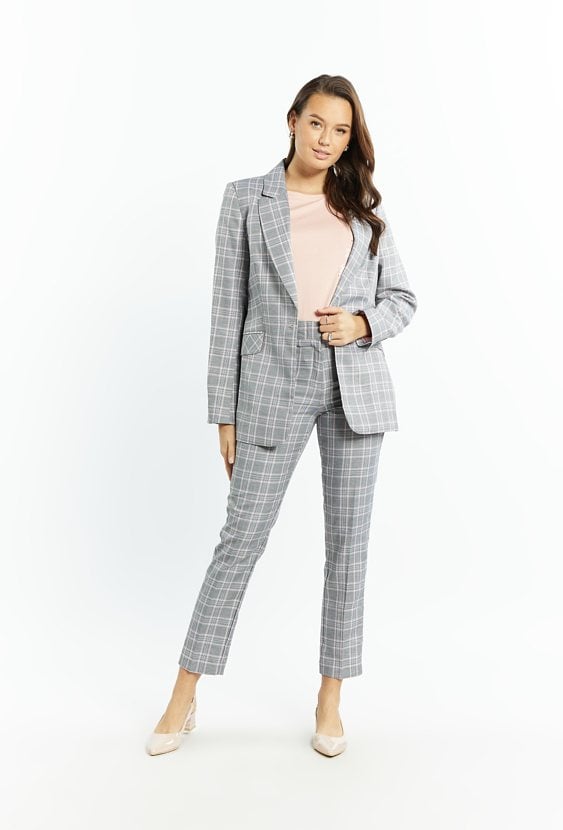 Marynarka damska z domieszką lnu