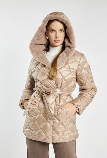 Kurtka damska z wiązaniem