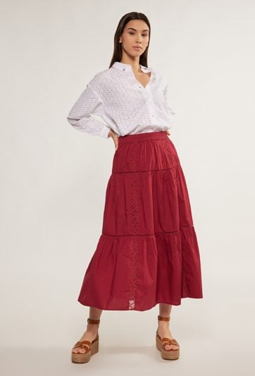 Spódnica midi z ażurowym wzorem