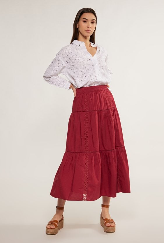 Spódnica midi z ażurowym wzorem
