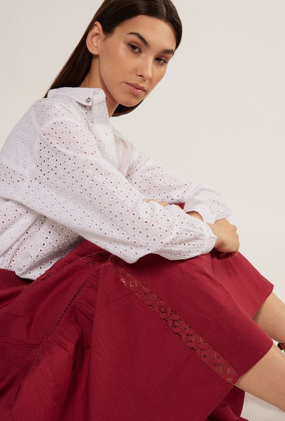 Spódnica midi z ażurowym wzorem