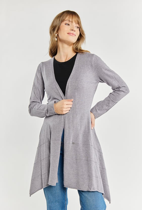 Asymetryczny kardigan damski