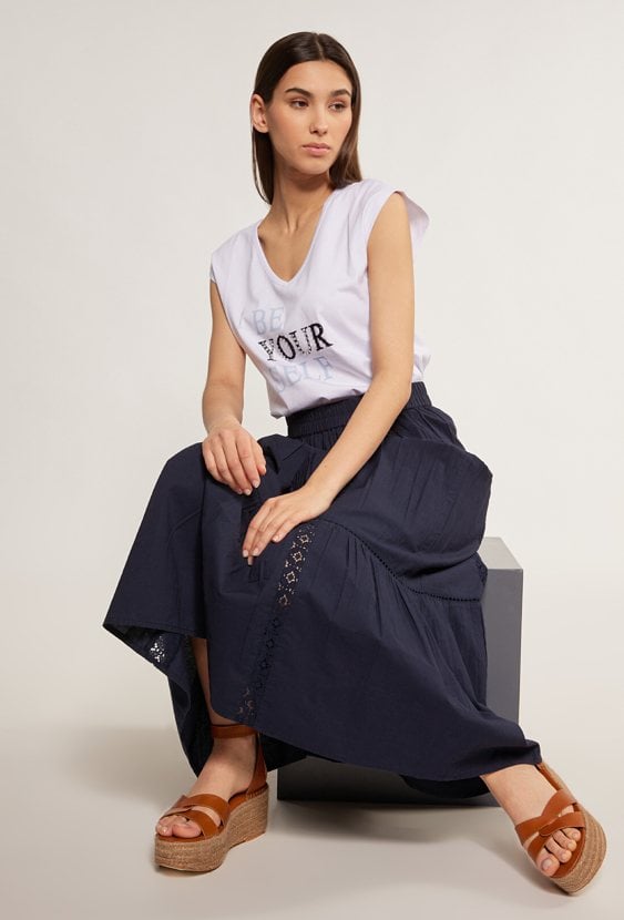 Spódnica maxi z ażurowym wzorem