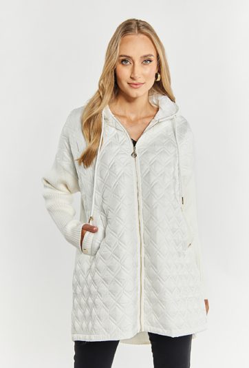 Sweter płaszczowy z kapturem