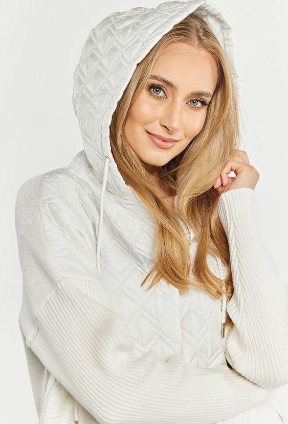 Sweter płaszczowy z kapturem