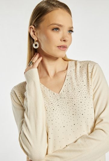 Sweter damski z dżetami