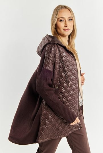 Sweter płaszczowy z kapturem