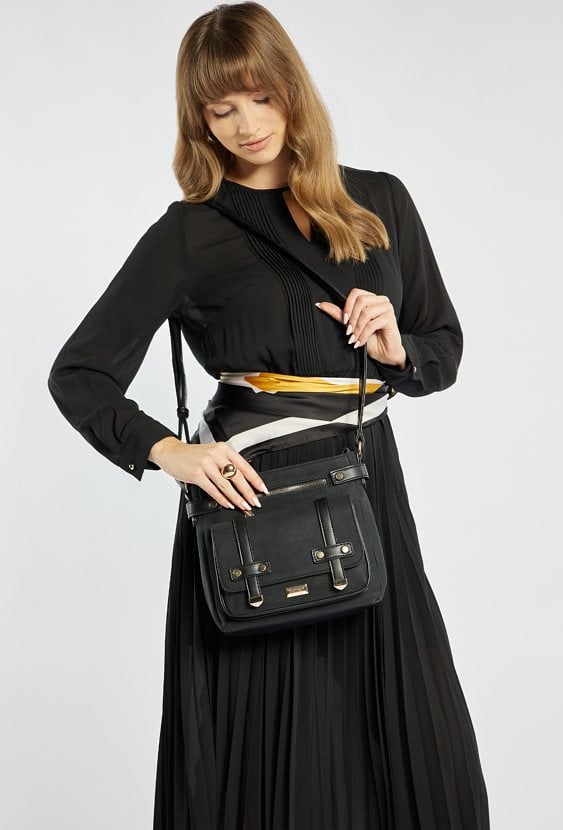 Torba z ozdobną kieszenią na klapę