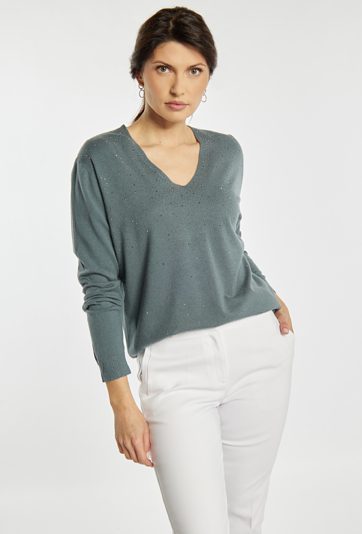 Sweter damski z dżetami