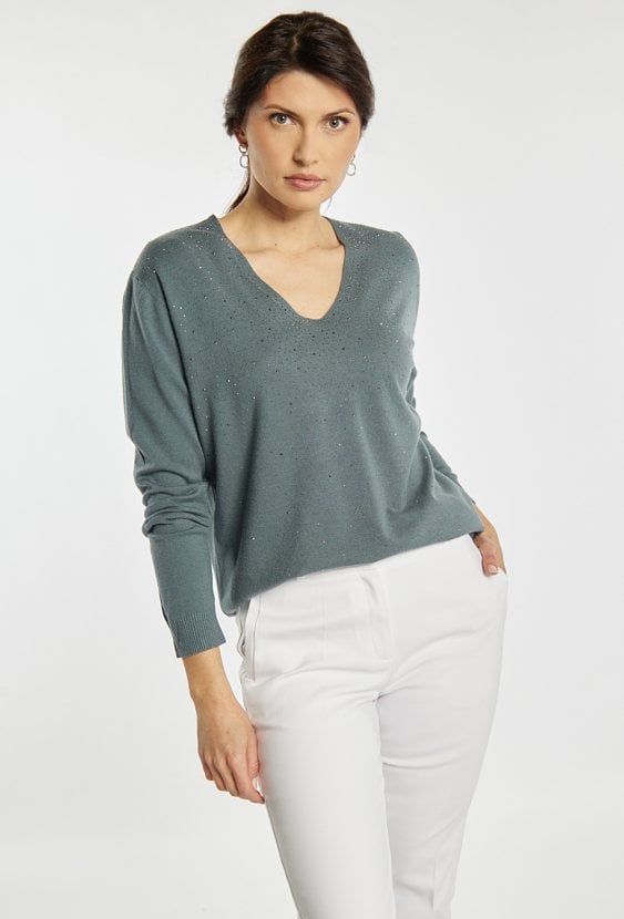 Sweter damski z dżetami