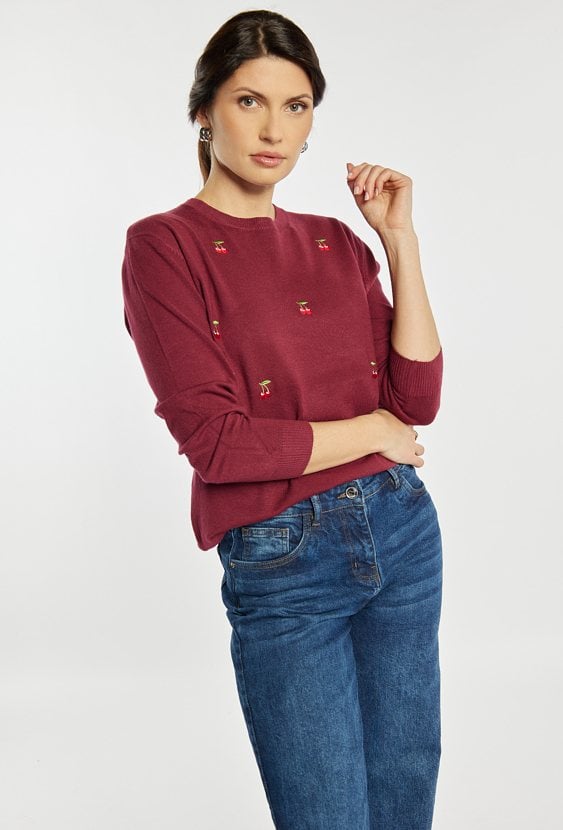 Sweter z wzorem w wisienki