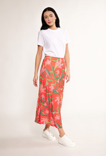 Spódnica midi w kwiaty