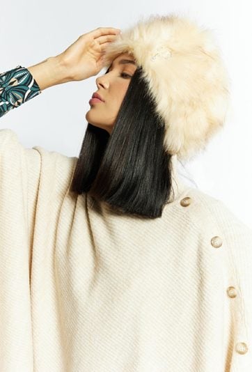 Czapka damska ze sztucznego futra