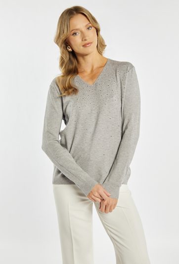 Sweter damski z dżetami