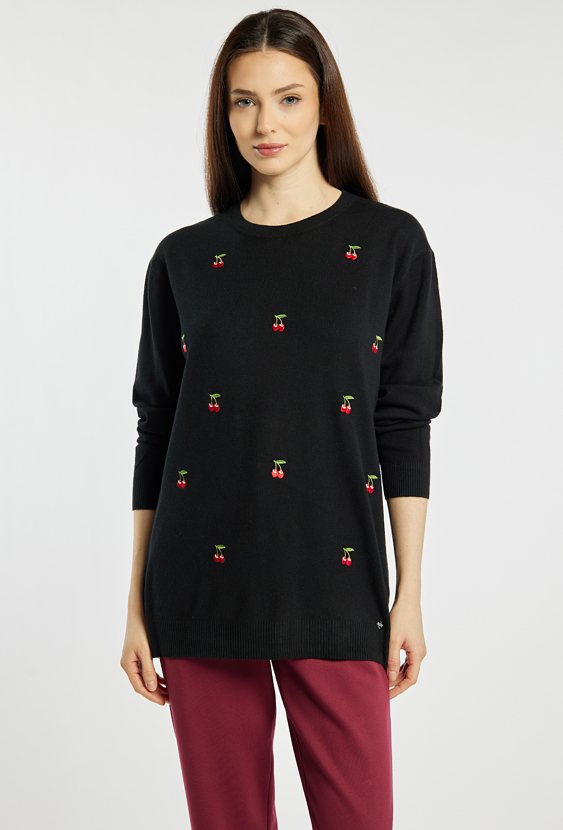 Sweter z wzorem w wisienki