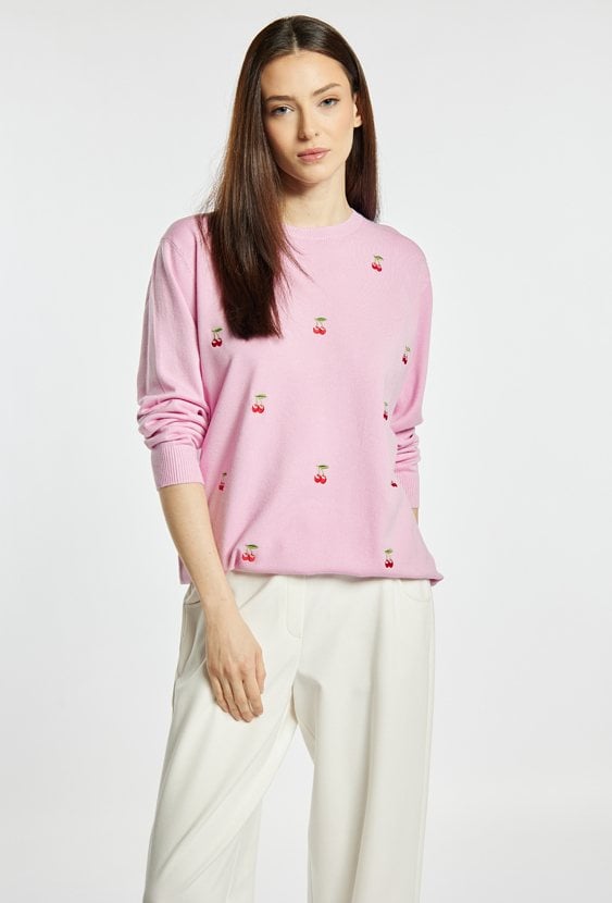 Sweter z wzorem w wisienki