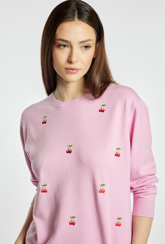 Sweter z wzorem w wisienki