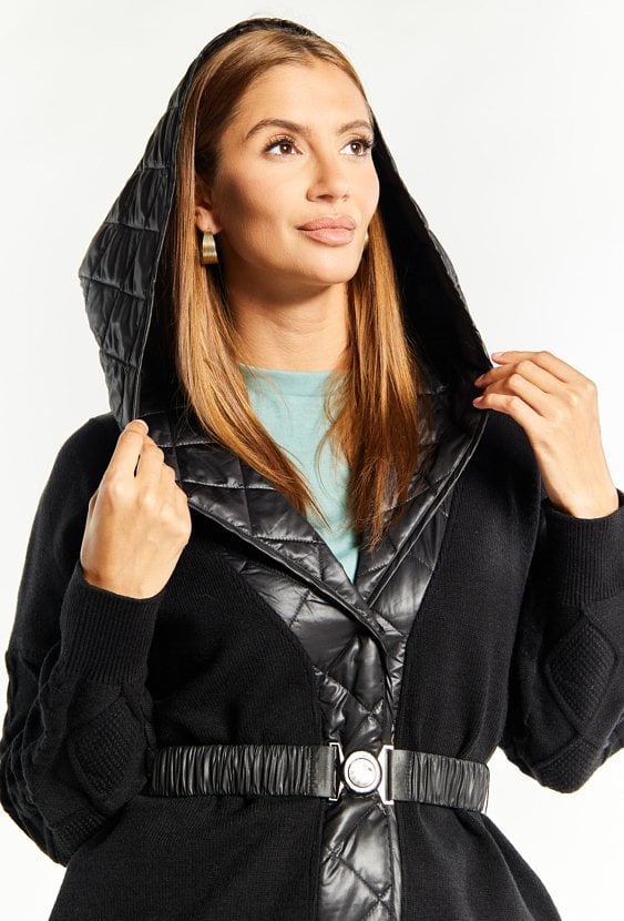 Kurtka swetrowa z kapturem