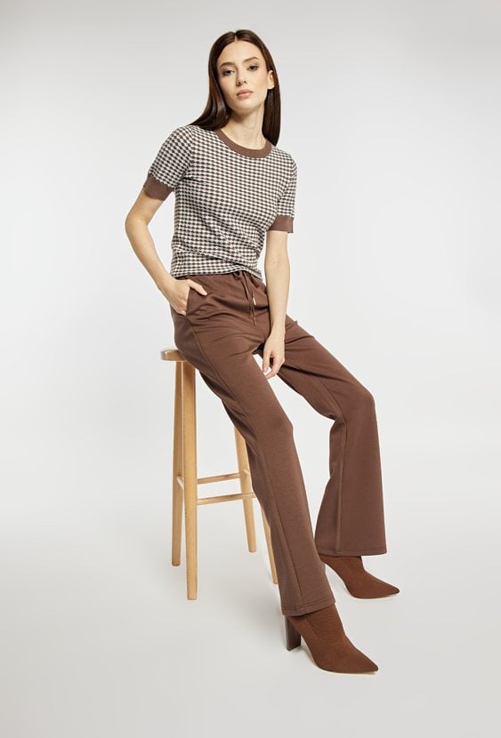 Spodnie damskie z wiązaniem