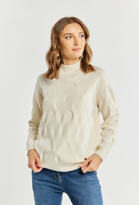 Sweter damski z dodatkiem wiskozy