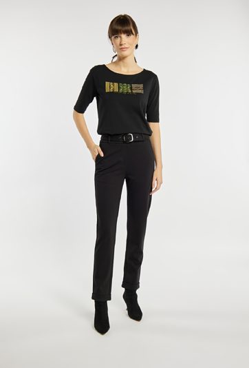 Spodnie damskie z paskiem