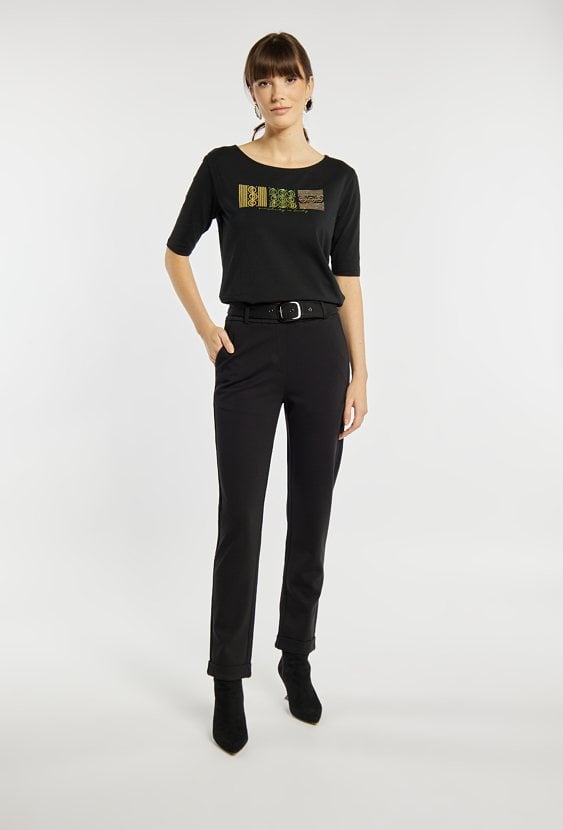 Spodnie damskie z paskiem