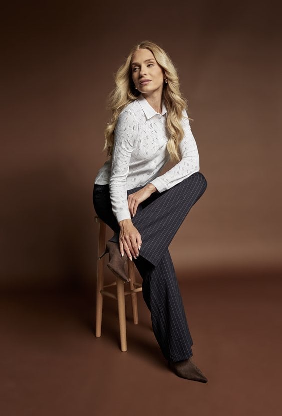 Eleganckie spodnie w delikatny prążek