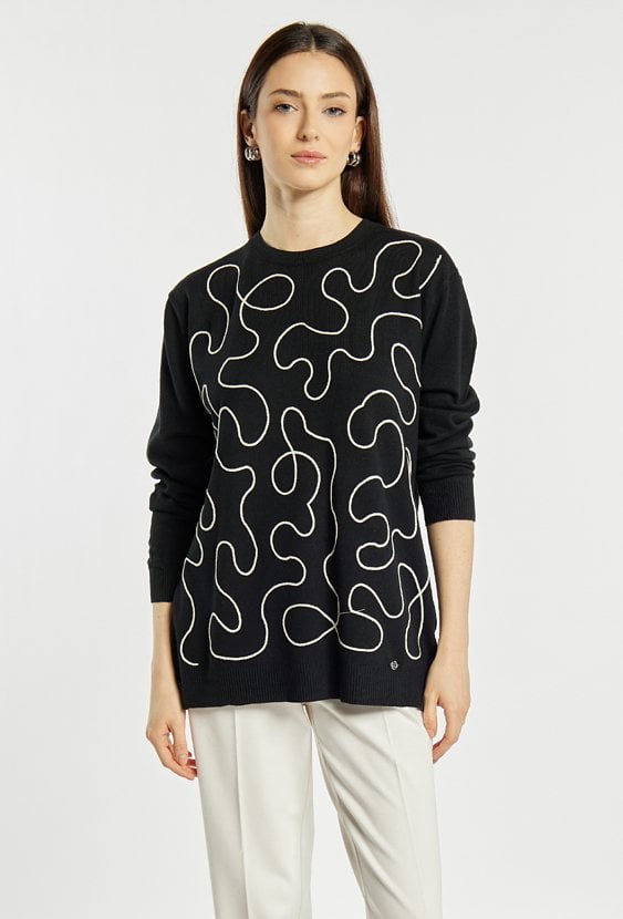 Sweter damski z wzorem