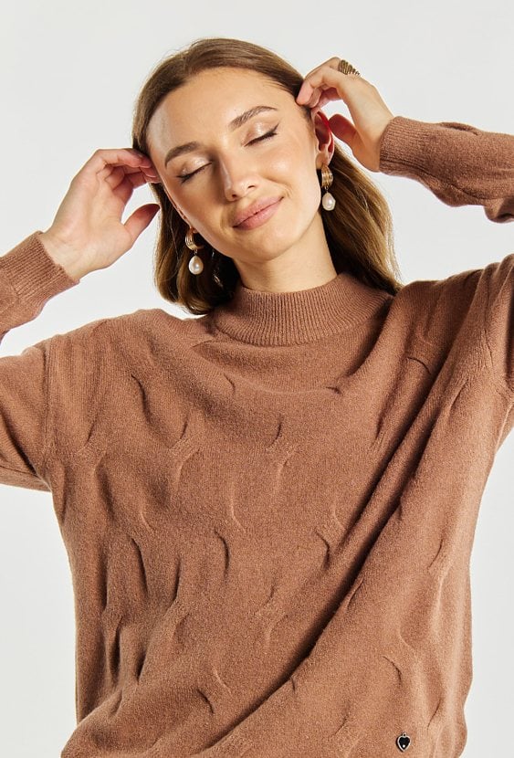 Sweter damski z dodatkiem wiskozy