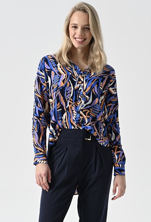 Koszula z wiskozy w energetyczny print