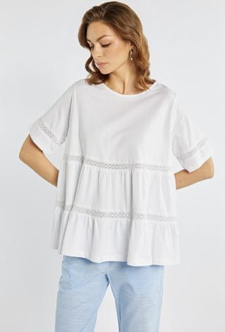 Luźna bluzka z bawełną