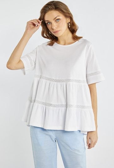 Luźna bluzka z bawełną