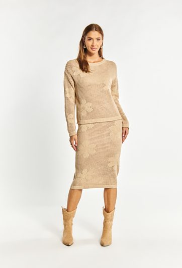 Ażurowy sweter damski