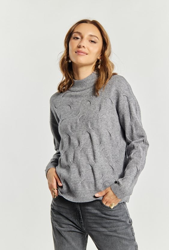 Sweter damski z dodatkiem wiskozy