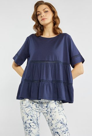 Luźna bluzka z bawełną