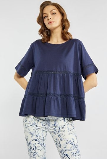 Luźna bluzka z bawełną