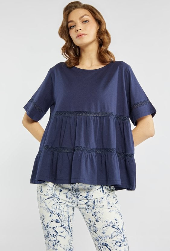 Luźna bluzka z bawełną