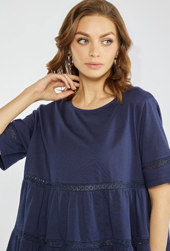 Luźna bluzka z bawełną