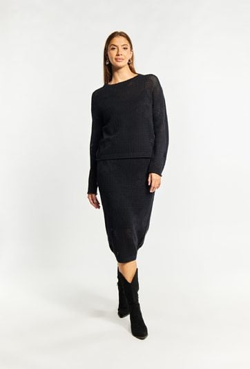 Ażurowy sweter damski