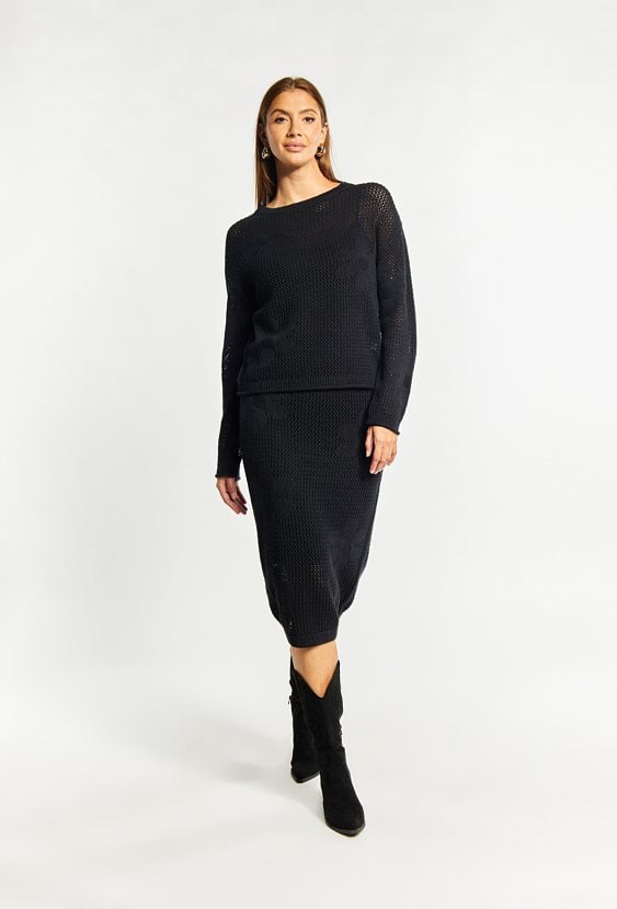 Ażurowy sweter damski