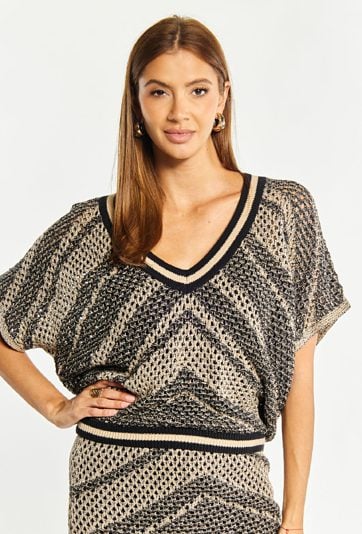 Ażurowy sweter damski