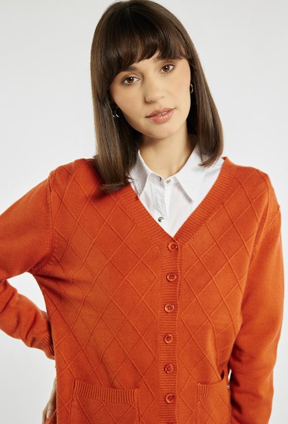 Kardigan damski z kieszonkami