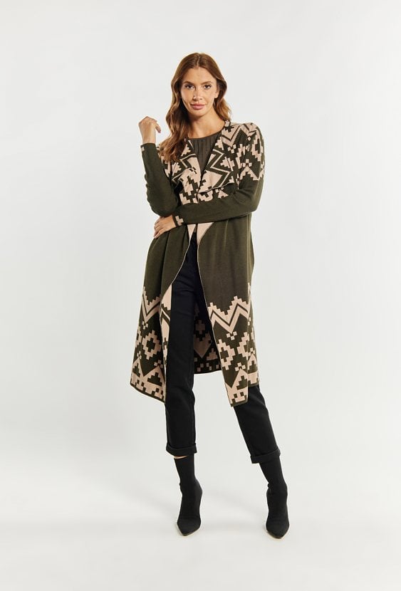 Kardigan damski z wzorem