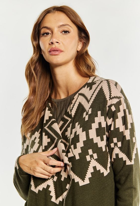 Kardigan damski z wzorem