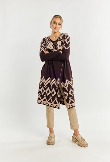 Kardigan damski z wzorem